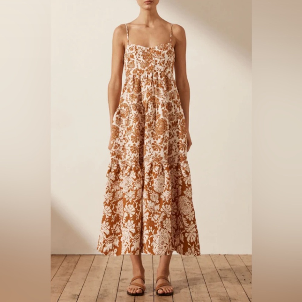 Shona joy linen midi dress